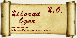 Milorad Ogar vizit kartica